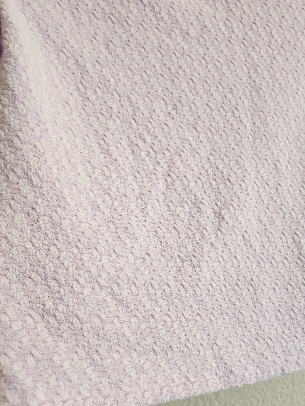 Women’s Long Sleeve Textured Crop Top - Lavender - Picture 5 of 9